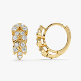 Leaf Branch Diamond Huggies, Emery