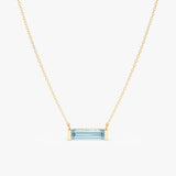 Natural Baguette Aquamarine Necklace, Vix