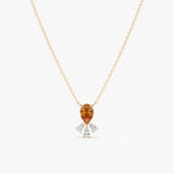 Pear Citrine and Diamond Cluster Necklace, Caelisaria