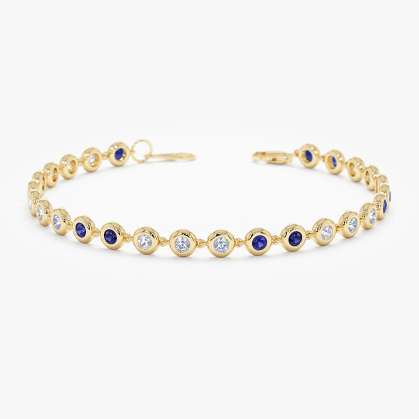 Ombre Blue Sapphire Tennis Bracelet, Petra