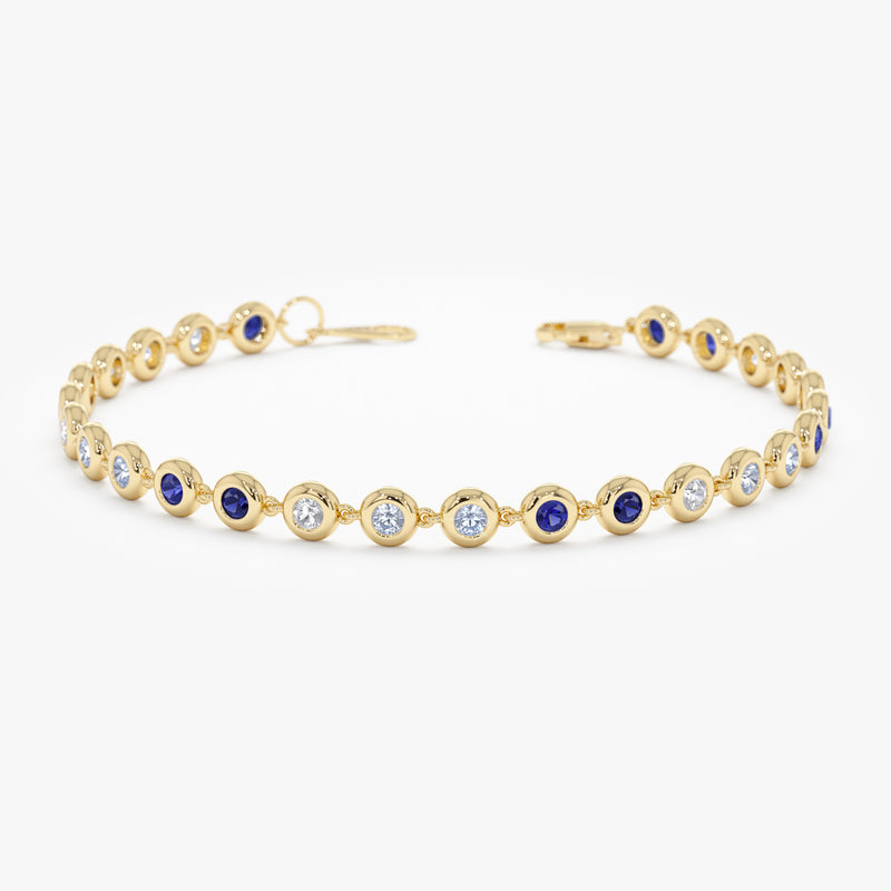 Ombre Blue Sapphire Tennis Bracelet, Petra