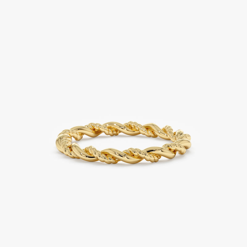 yellow gold twisted band
