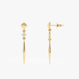 Diamond Drop Spike Earrings, Evandoria