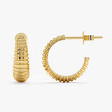 Solid Gold Texture Hoops, Ilona