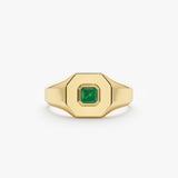 square emerald gold band