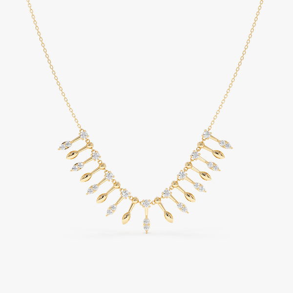 Gold Diamond Fringe Necklace, Bria