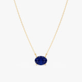 Oval Sapphire Necklace, Cyn