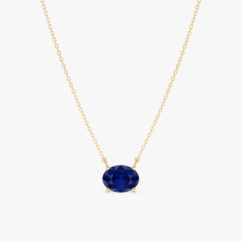 Oval Sapphire Necklace, Cyn