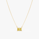 Emerald Cut Yellow Sapphire Necklace, Lexa