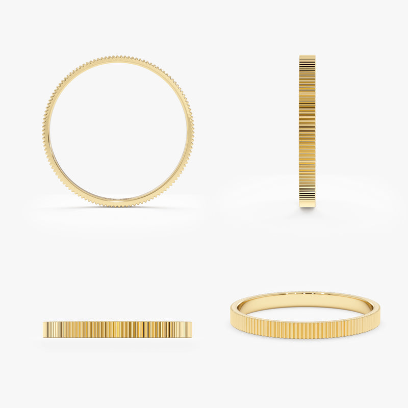 2 mm Textured Bold Wedding Band, Bonnie