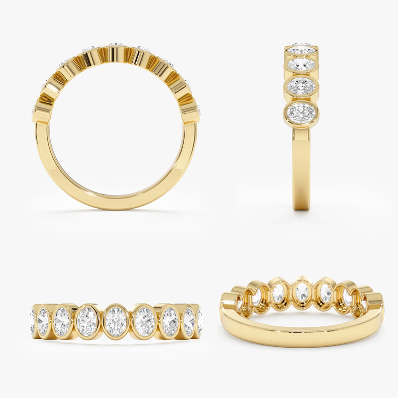 Oval Lab Grown Diamond Ring, Oval Diamond Haft-Eternity, Twila