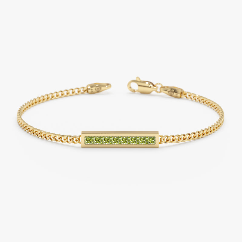 Peridot Bar Bracelet, Kira
