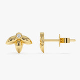 Gold Leaf Stud Earrings, Alarice