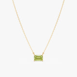 Emerald Cut Peridot Necklace, Lexa