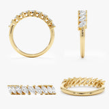 Lab Grown Marquise Diamond Wedding Ring, Liel