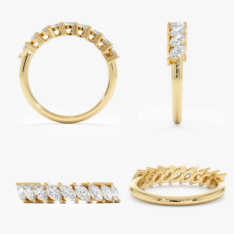 Lab Grown Marquise Diamond Wedding Ring, Liel