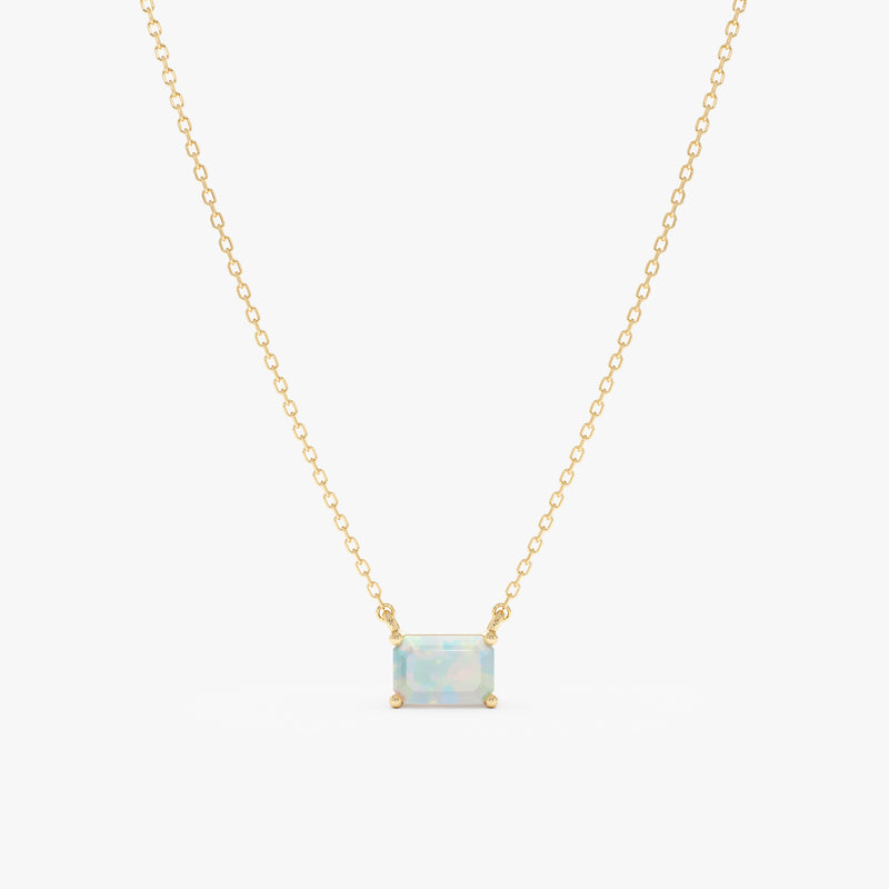 Emerald Cut Opal Necklace, Lexa