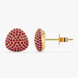 Natural Ruby Pavé Stud Earrings, Gita
