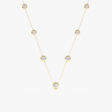 Lab-Grown Diamond Bezel Station Necklace, Remington