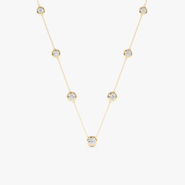 Lab-Grown Diamond Bezel Station Necklace, Remington