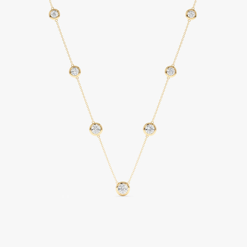 Lab-Grown Diamond Bezel Station Necklace, Remington