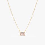 Emerald Cut Morganite Necklace, Lexa