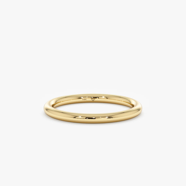 2 mm solid gold chunky wedding ring