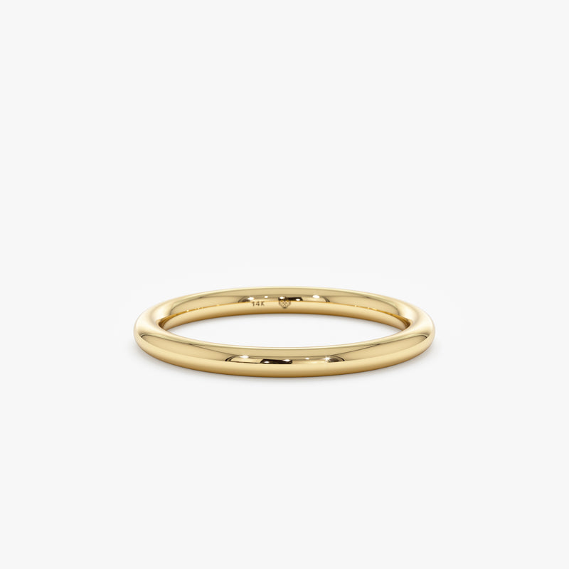 2 mm solid gold chunky wedding ring