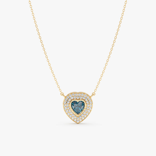 London Blue Topaz Heart Necklace, Sorielle