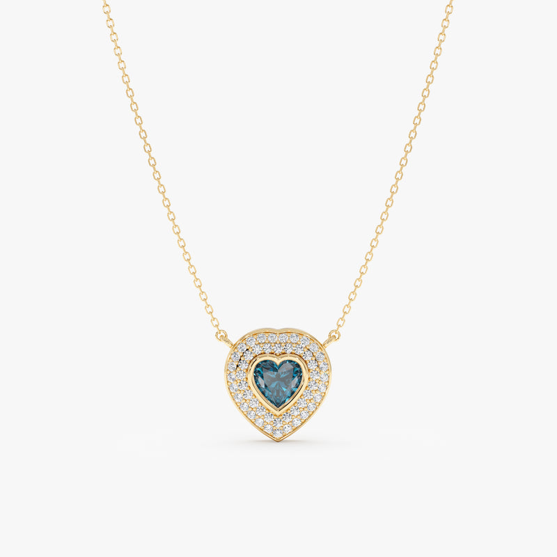 London Blue Topaz Heart Necklace, Sorielle