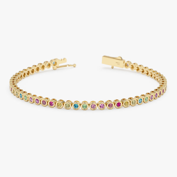 Rainbow Sapphire Tennis Bracelet, Evanthea