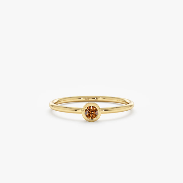 yellow gold natural citrine ring
