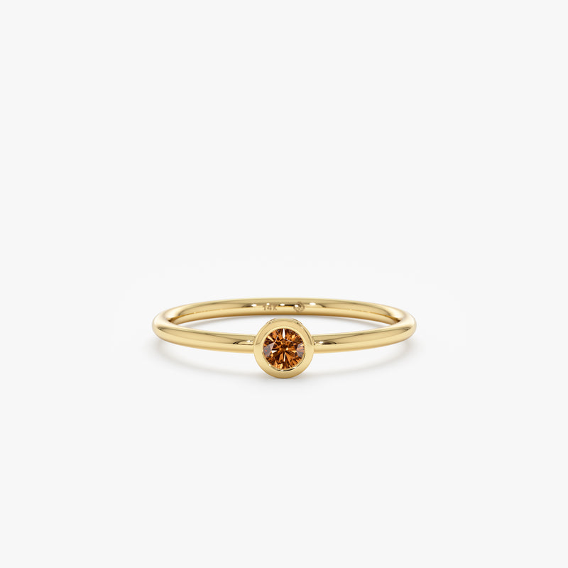 yellow gold natural citrine ring