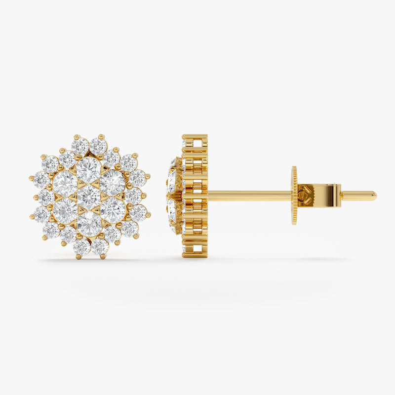 Diamond Pave Flower Stud, Elanisse