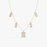 Baguette Diamond Dangle Necklace, Roux