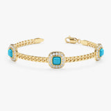 Vintage Turquoise Station Bracelet, Serelis