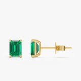 Large Octagon Emerald Stud Earrings, Lexa