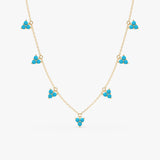 Dainty Turquoise Station Necklace, Elarosia