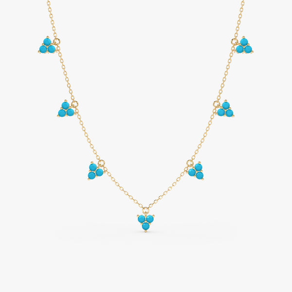 Dainty Turquoise Station Necklace, Elarosia