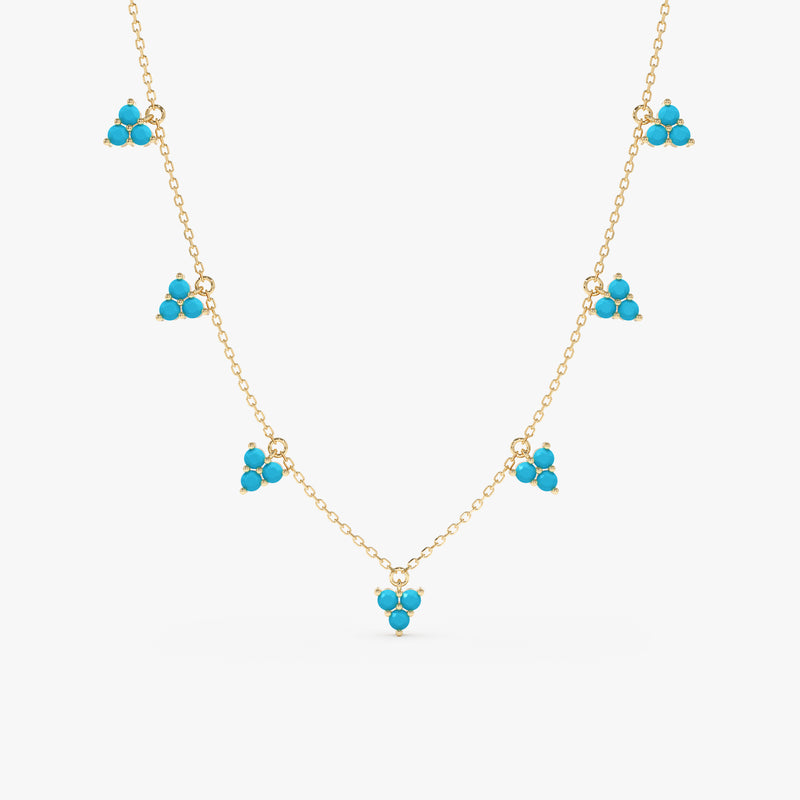 Dainty Turquoise Station Necklace, Elarosia