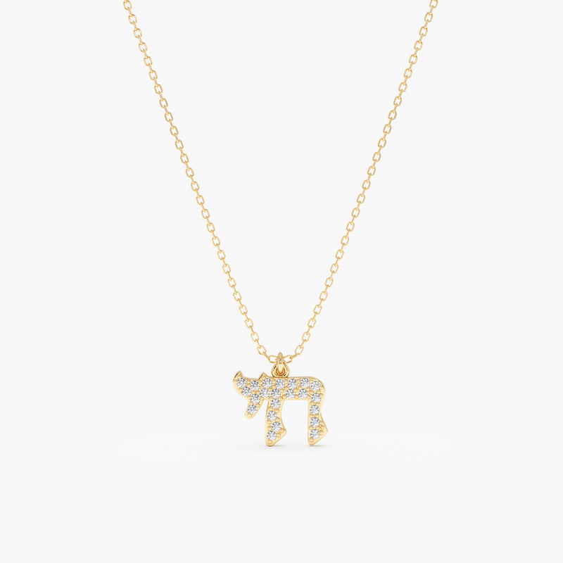 Pave Diamond Chai Necklace, Zavrielle