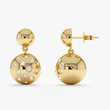 Diamond Studded Ball Drop Earrings, Angie