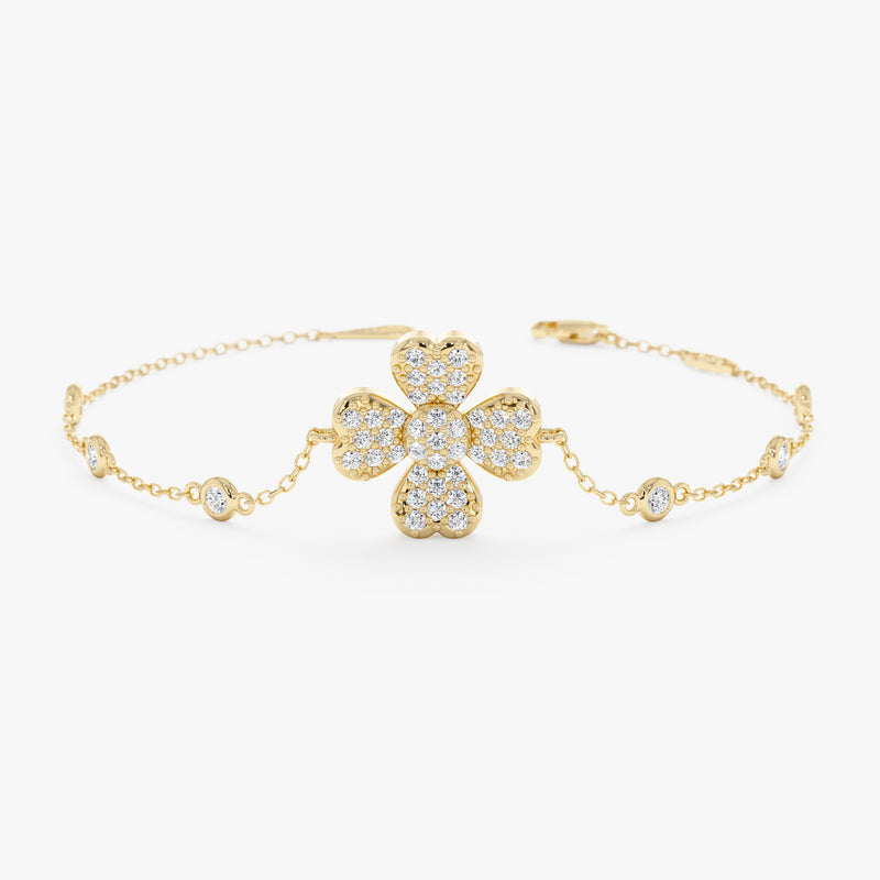 Clover Bracelet, Lab Grown Diamond Clover, Lirael