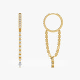 Diamond Chain Hoop Earrings, Luniva