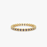 Yellow Gold Blue Gem Eternity Band