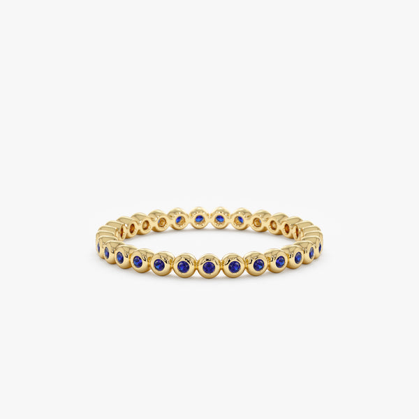 Yellow Gold Blue Gem Eternity Band