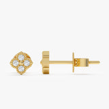 Lab Grown Diamond Clover Stud Earrings, Nyrielle