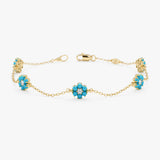 Petite Turquoise Flower Bracelet, Soralyth