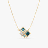 Cluster Blue Topaz Necklace, Fenice
