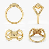 Solid Gold Bow Ring, Izee